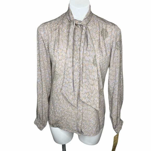 1960s Dalton NEW WITH TAGS bow neck blouse - Picture 2 of 7